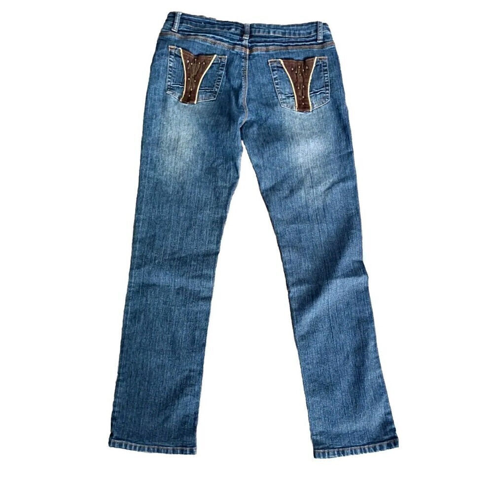 Apollo Jeans Women's Size 9/10 Studded Straight Leg Y2K 90s Embellished Pockets - Picture 2 of 9